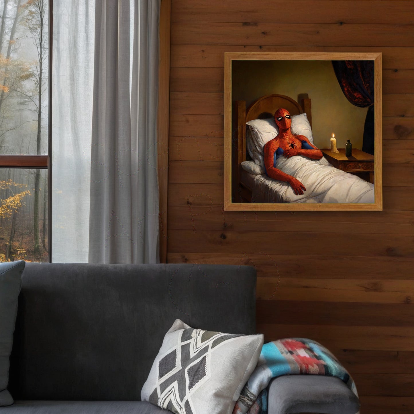 Spider-Man in Bed Meme Art Print