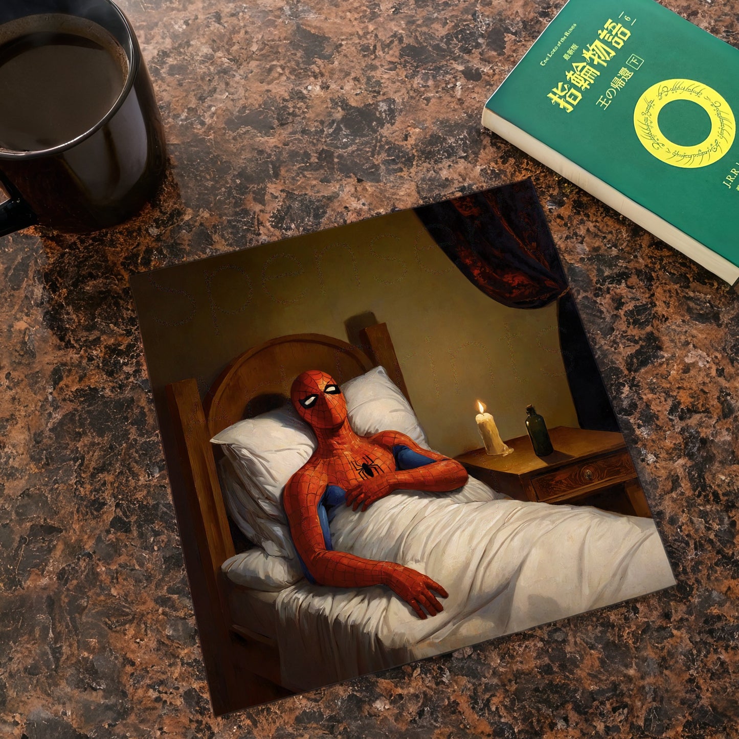 Spider-Man in Bed Meme Art Print