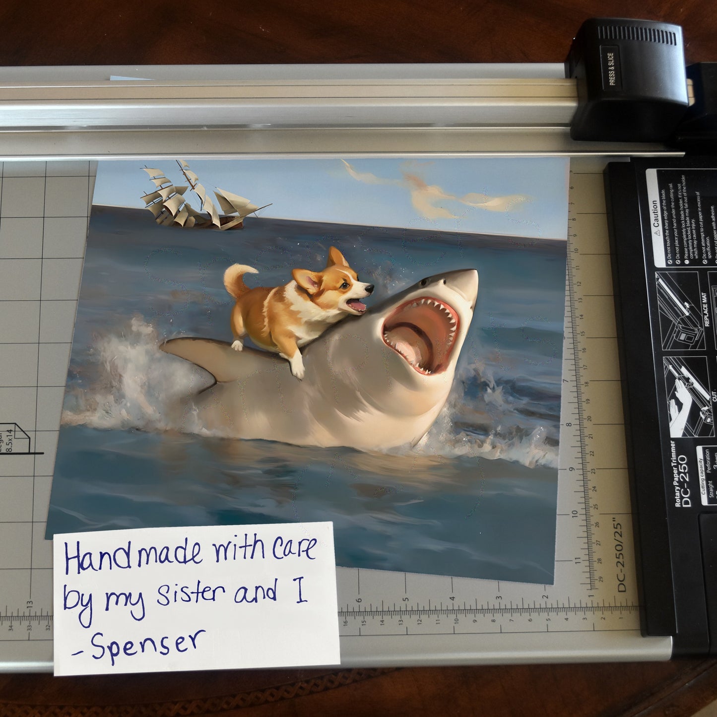 Corgi vs. Shark Meme Art Print