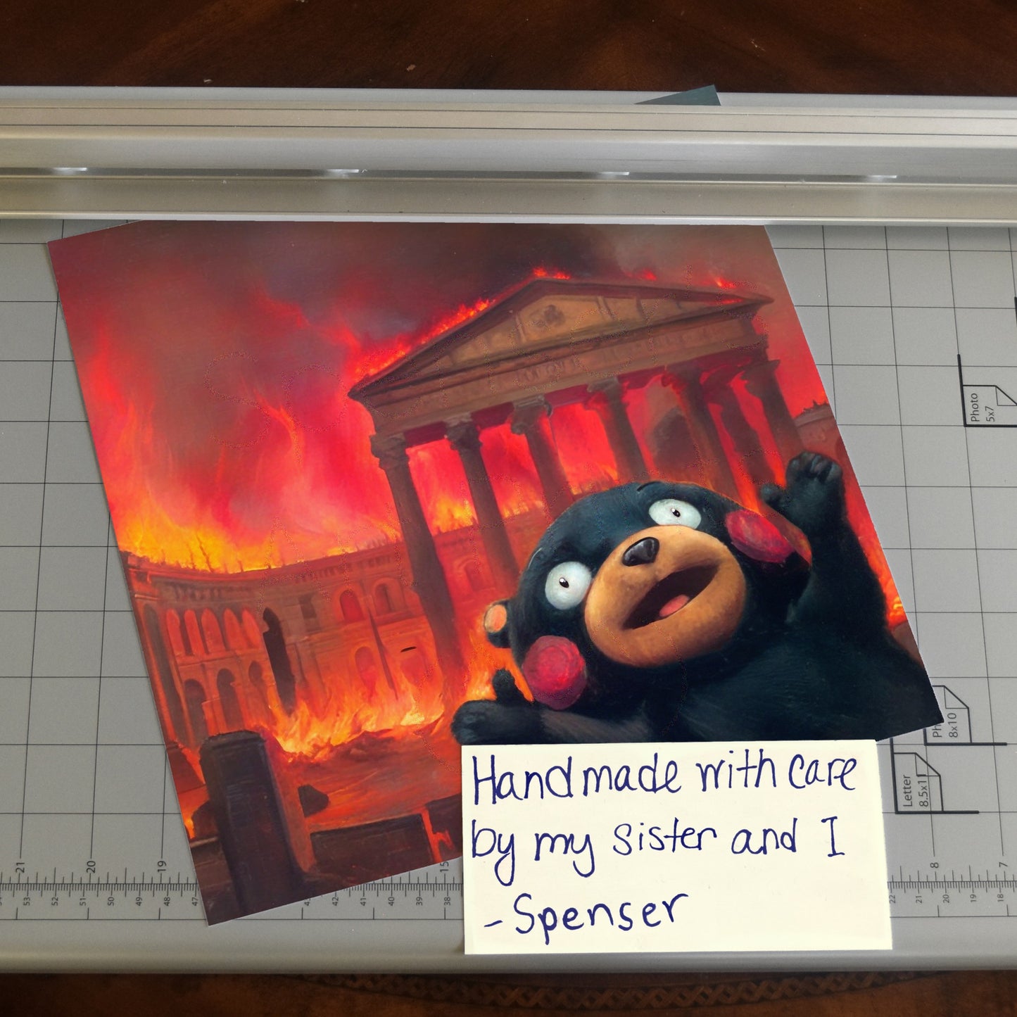 Kumamoto Bear Celebrates Bonfire Meme Art Print