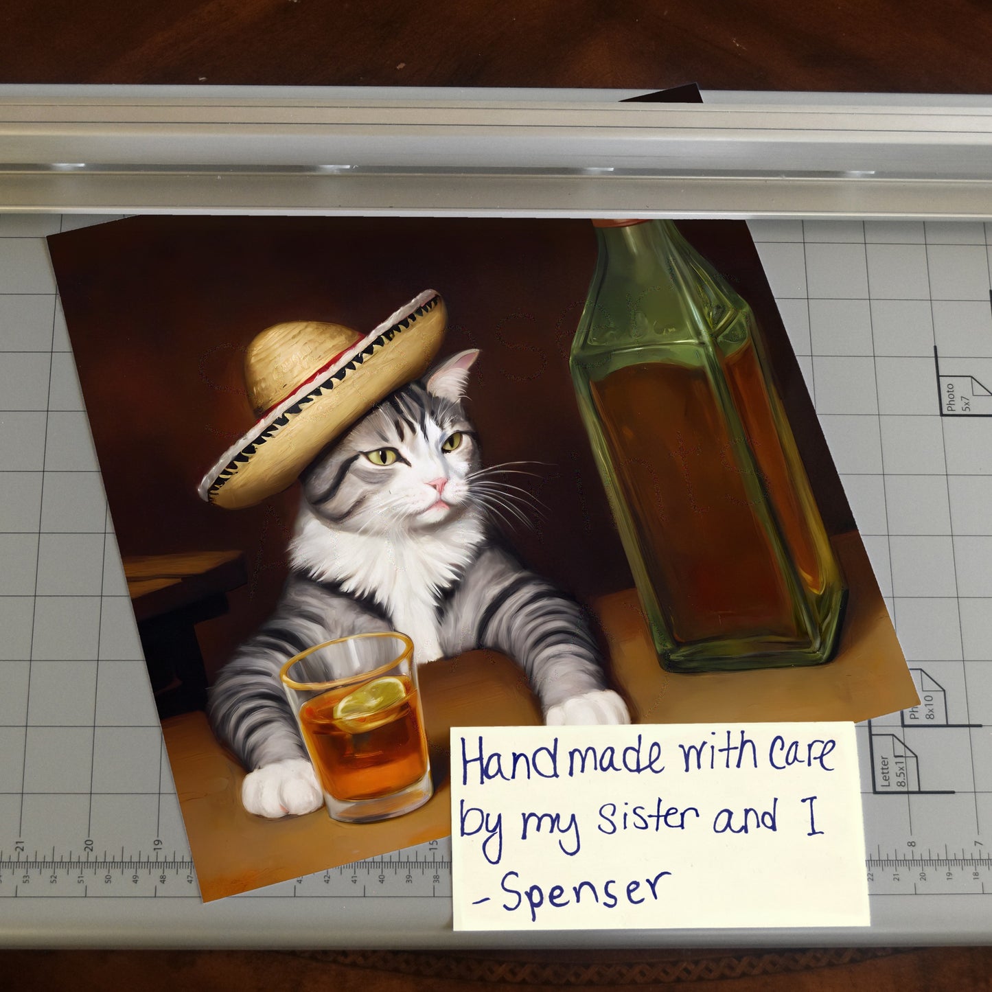 Tequila Cat Meme Art Print