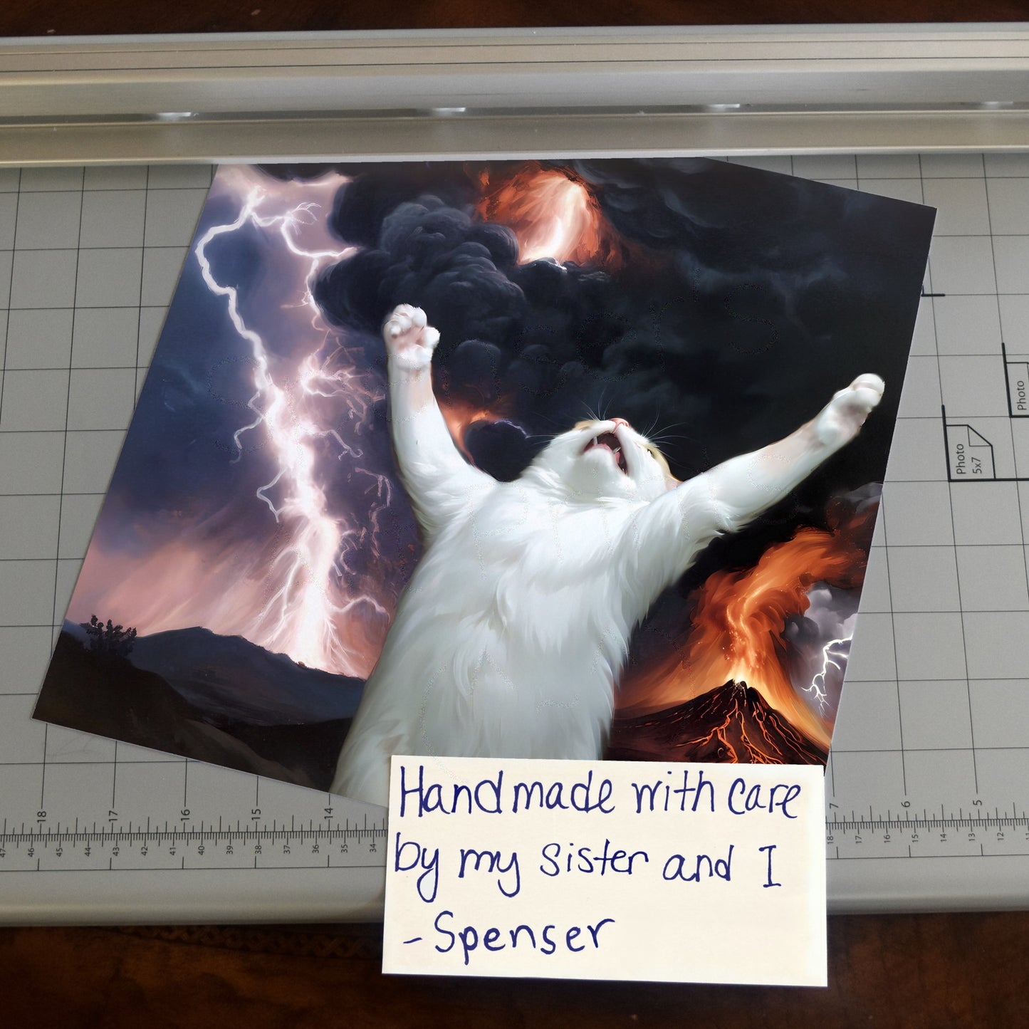 Fat Cat Summons the Apocalypse Meme Art Print