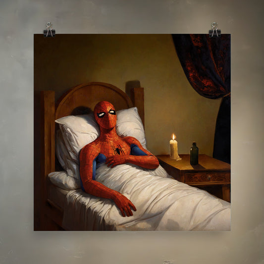 Spider-Man in Bed Meme Art Print