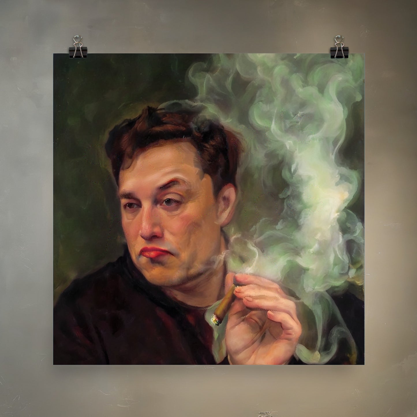 Elon Musk Smokes Weed Meme Art Print