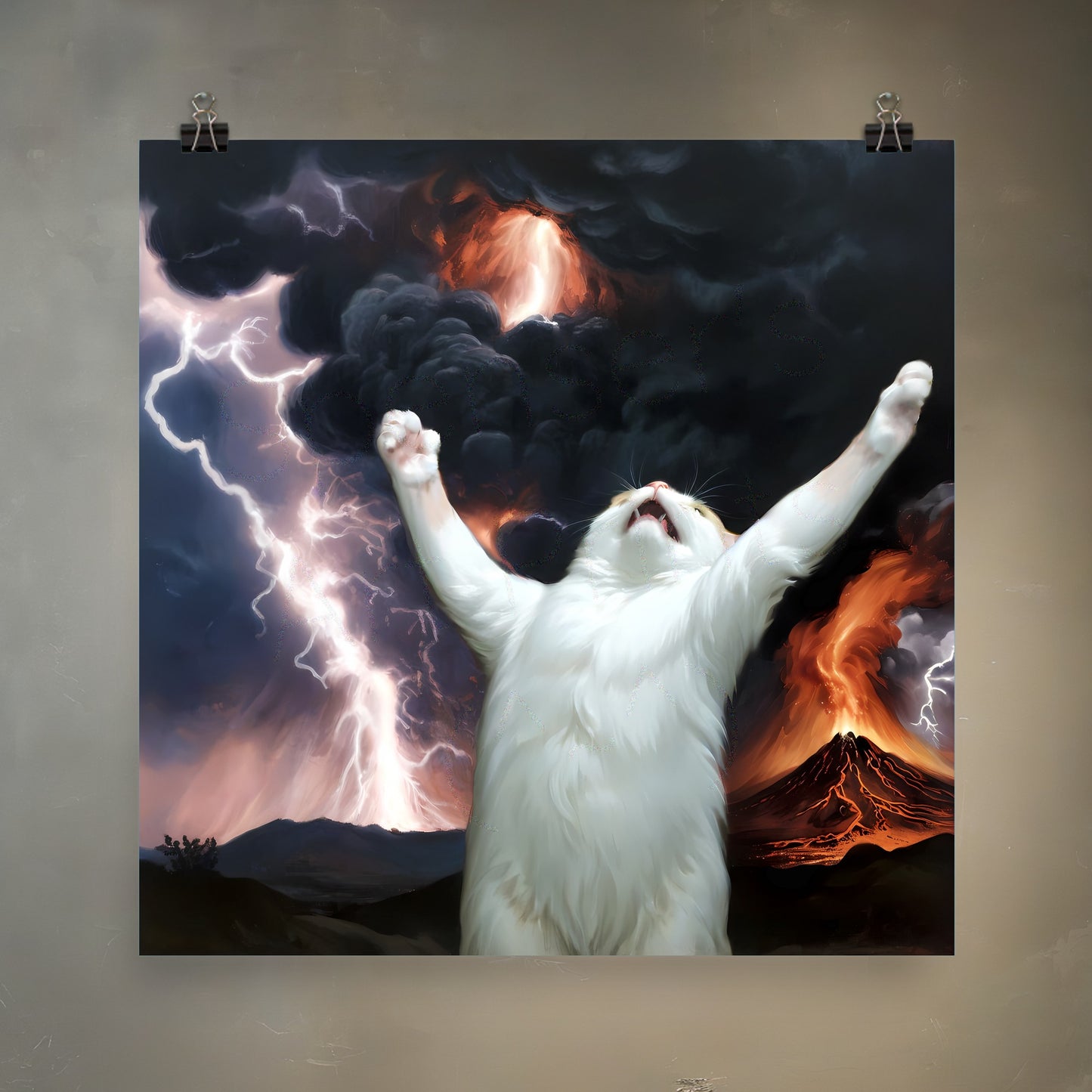 Fat Cat Summons the Apocalypse Meme Art Print