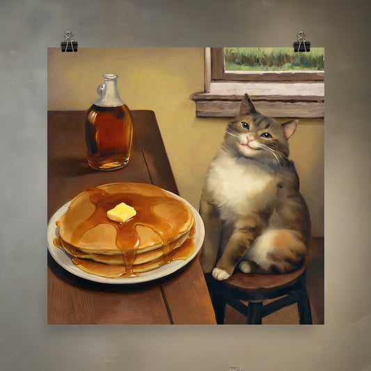 Happy Pancake Cat Meme Art Print