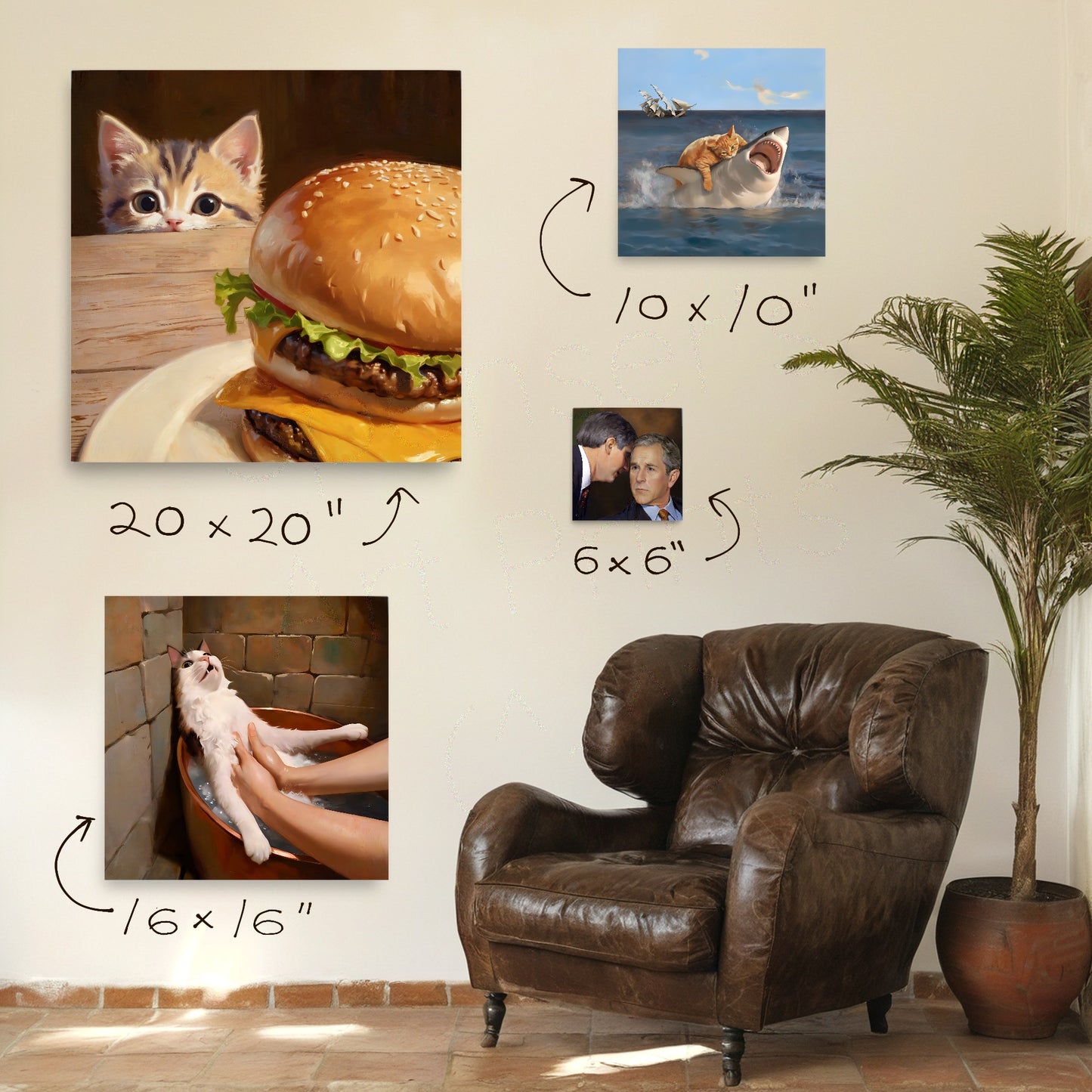 The Kitten and the Cheeseburger Meme Art Print