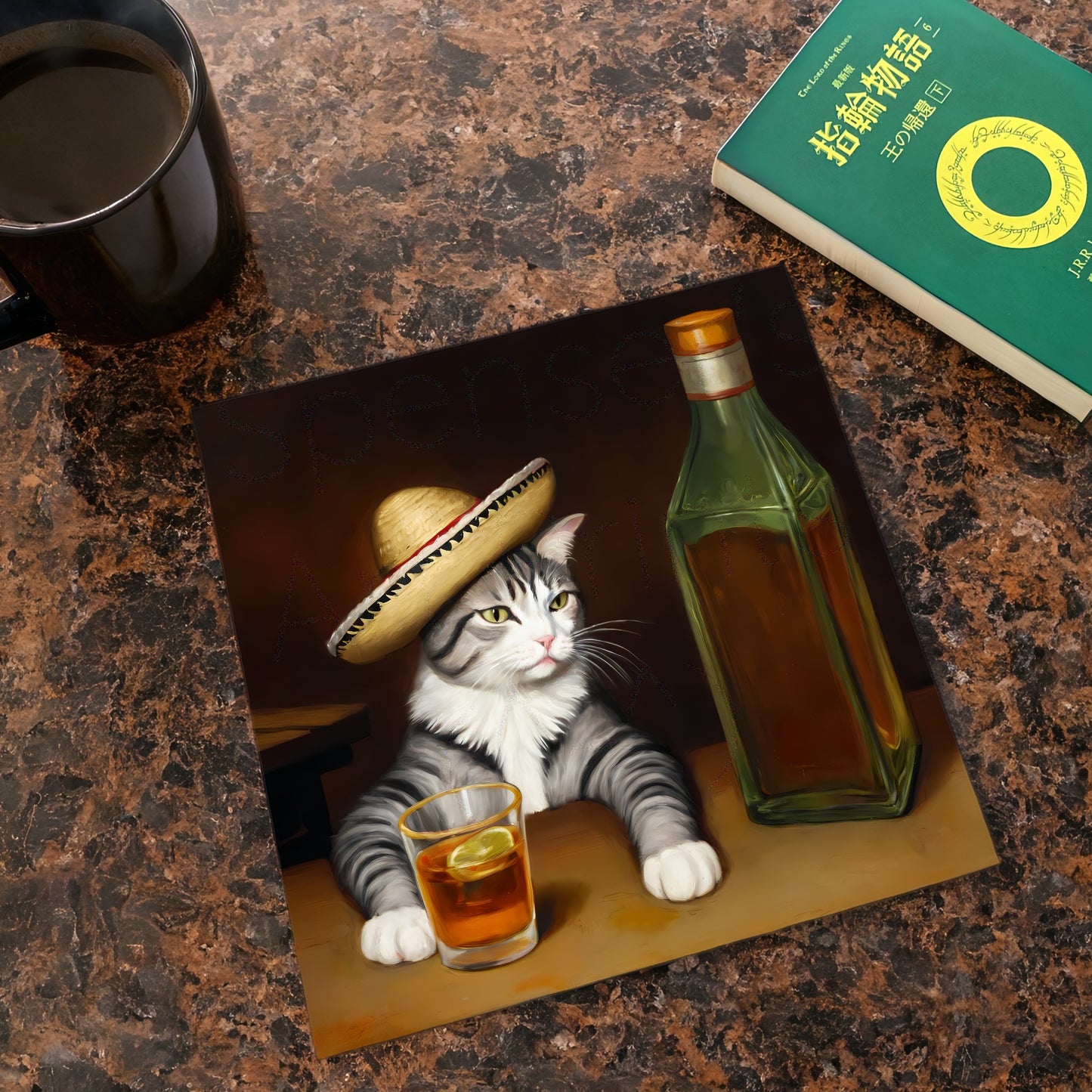 Tequila Cat Meme Art Print