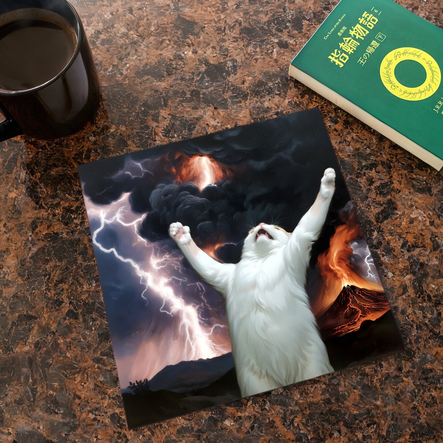 Fat Cat Summons the Apocalypse Meme Art Print